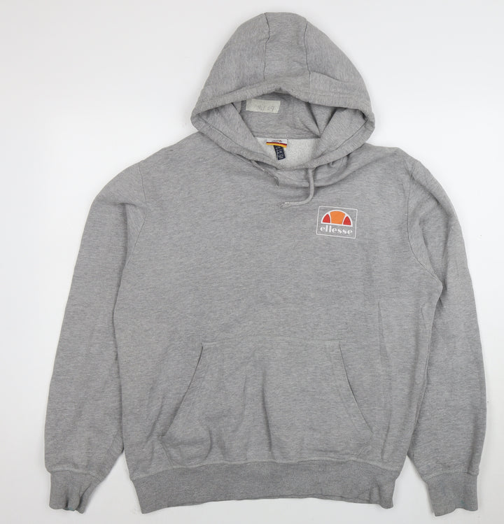 Ellesse Men’s Grey Pullover Hoodie XL Fleece Logo Sweatshirt