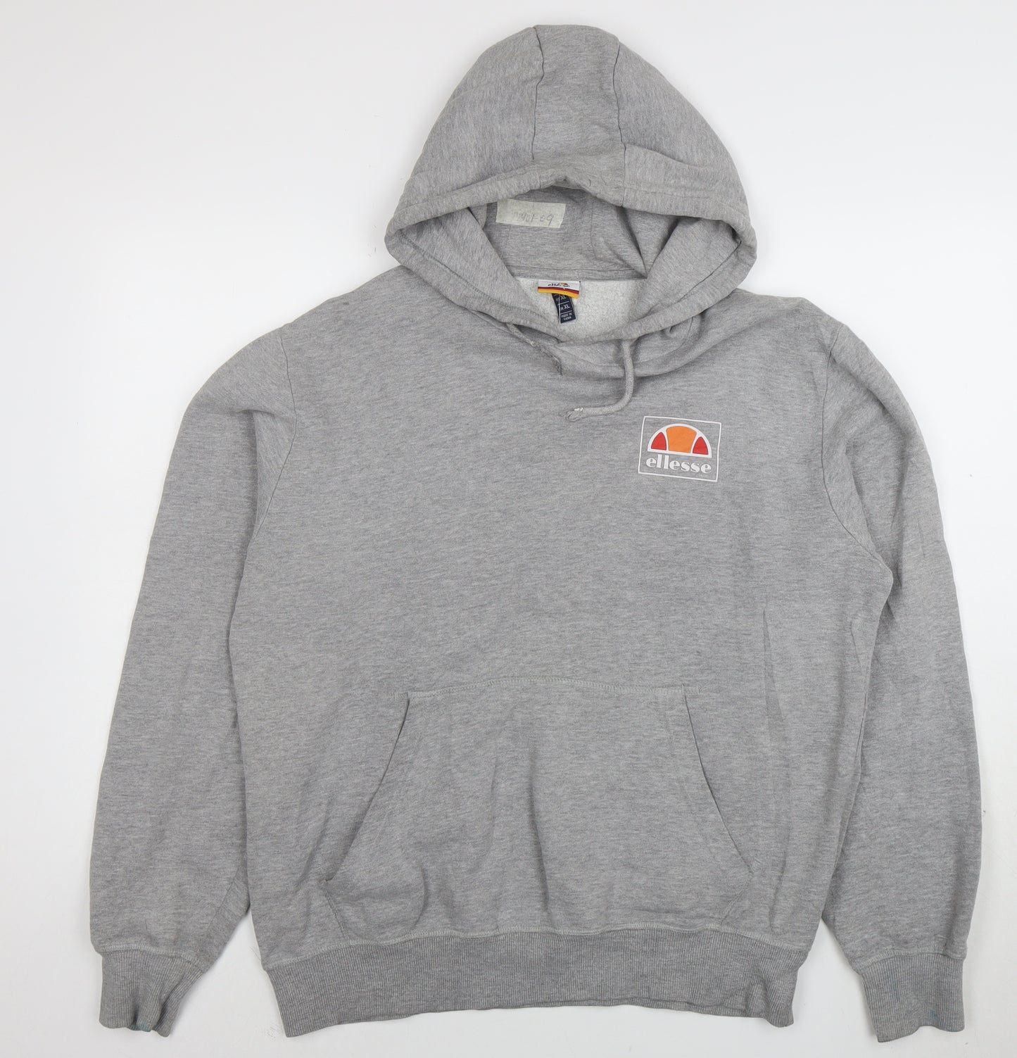 Ellesse Men’s Grey Pullover Hoodie XL Fleece Logo Sweatshirt