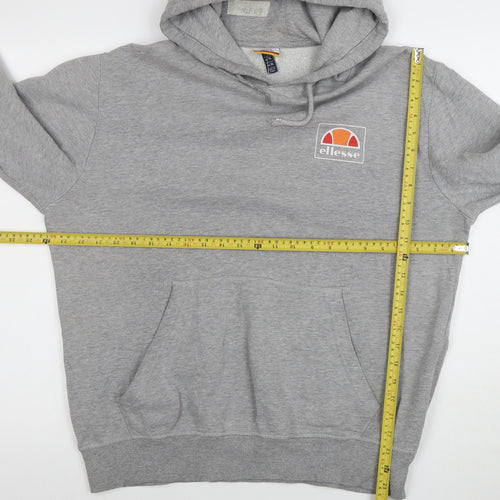 Ellesse Men’s Grey Pullover Hoodie XL Fleece Logo Sweatshirt