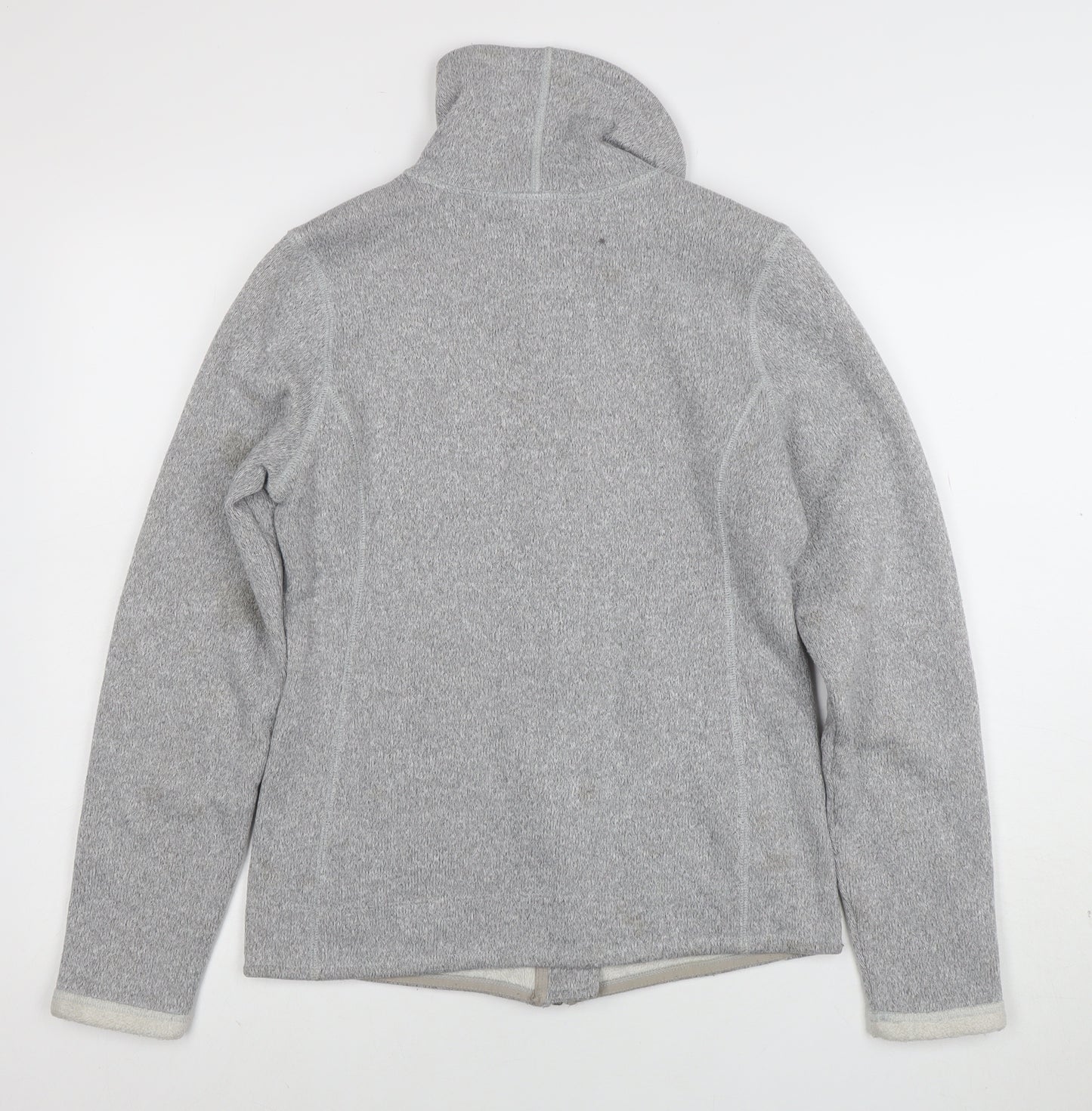 The North Face Women Grey Fleece Jacket Hooded Small