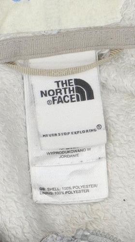 The North Face Women Grey Fleece Jacket Hooded Small