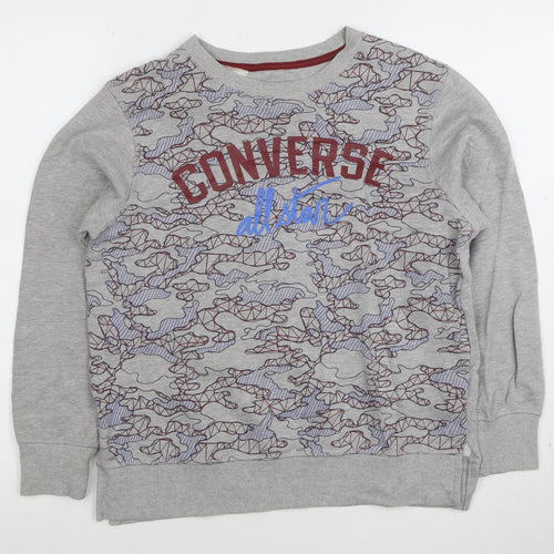 Converse Boys Grey Graphic Pullover Sweatshirt 12-13 Years All Star Logo