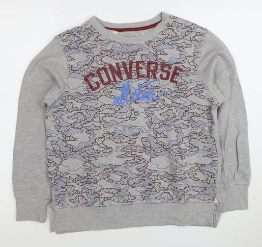 Converse Boys Grey Graphic Pullover Sweatshirt 12-13 Years All Star Logo