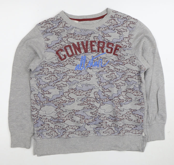 Converse Boys Grey Graphic Pullover Sweatshirt 12-13 Years All Star Logo