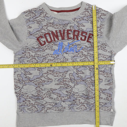 Converse Boys Grey Graphic Pullover Sweatshirt 12-13 Years All Star Logo