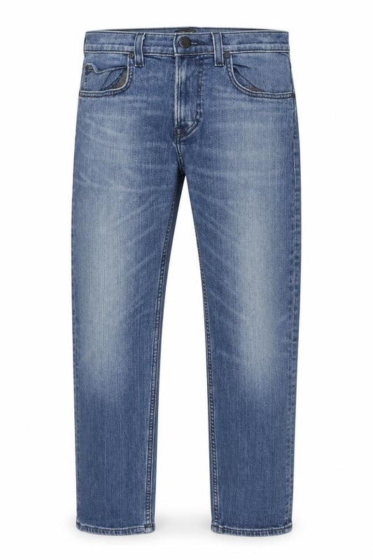 Front view of Lee Men's Blue Straight Leg Denim Jeans 29W 34L Regular Fit