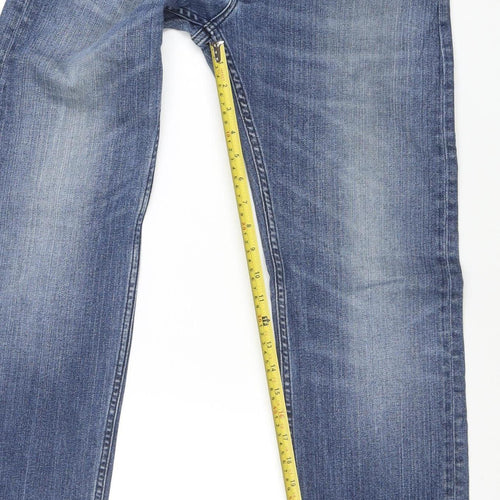 Lee Men's Blue Straight Leg Denim Jeans 29W 34L Regular Fit