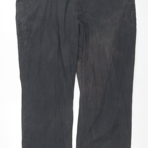 Croft & Barrow Men's Black Chino Trousers 42x32 Regular Fit Cotton Blend