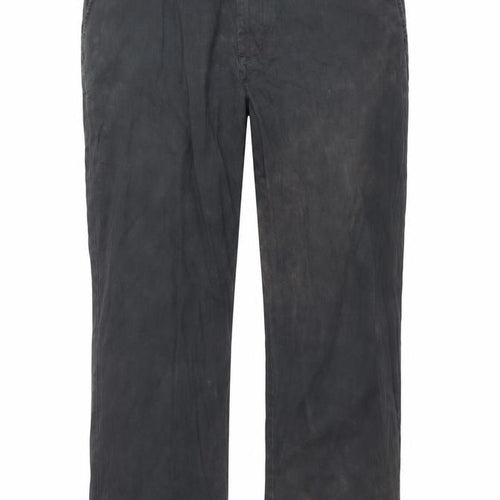 Croft & Barrow Men's Black Chino Trousers 42x32 Regular Fit Cotton Blend