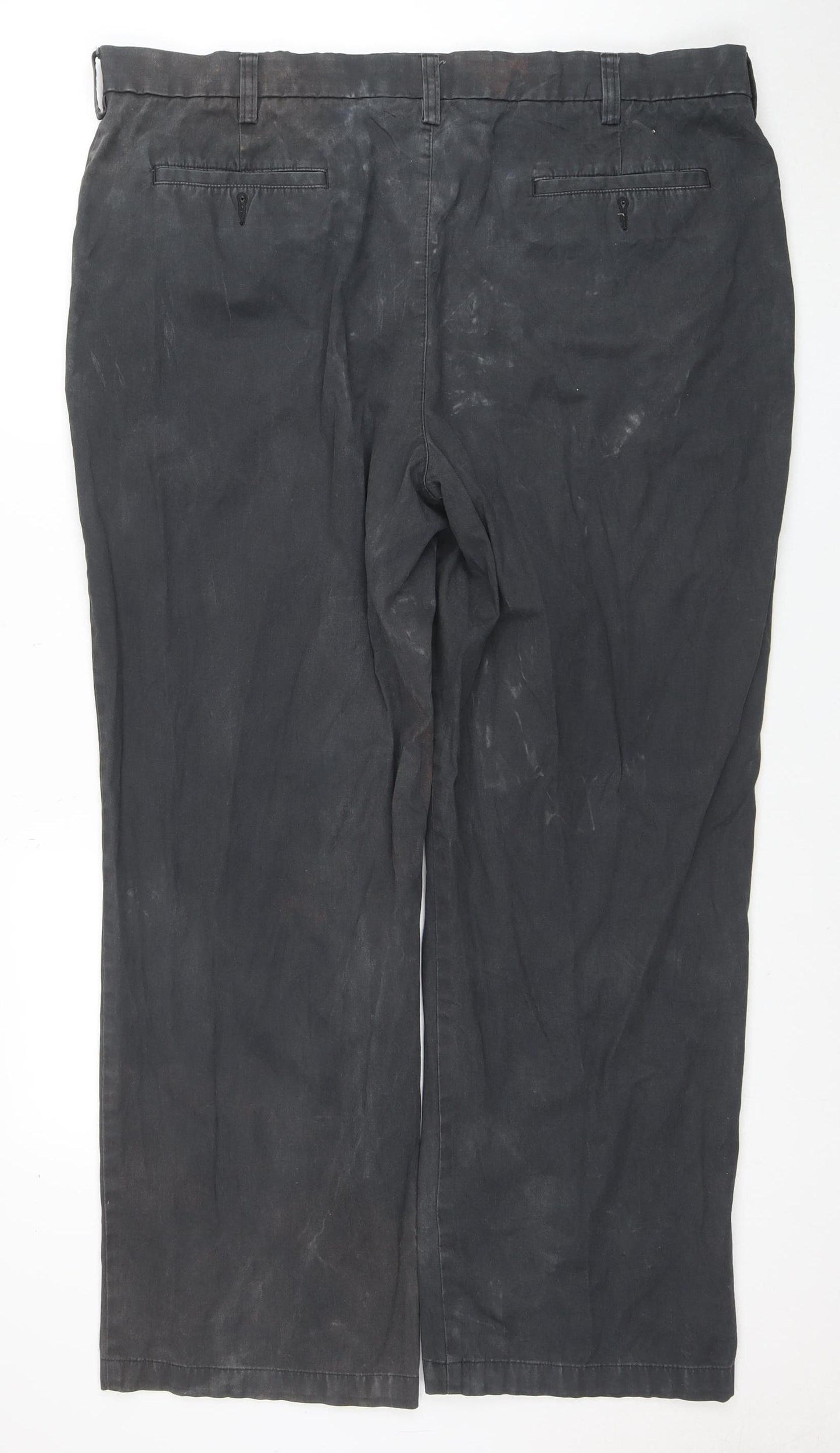 Croft & Barrow Men's Black Chino Trousers 42x32 Regular Fit Cotton Blend