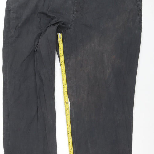 Croft & Barrow Men's Black Chino Trousers 42x32 Regular Fit Cotton Blend