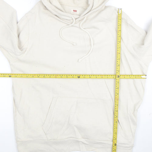 Levi’s Men’s Beige Pullover Hoodie XL Fleece Cotton Blend