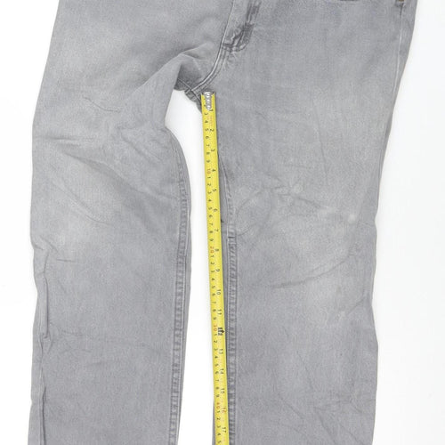 Lee Mens Grey Regular Fit Jeans Size 32x30 Straight Denim