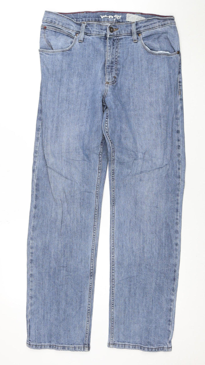 Wrangler Men's Blue Straight Leg Denim Jeans W33 L32