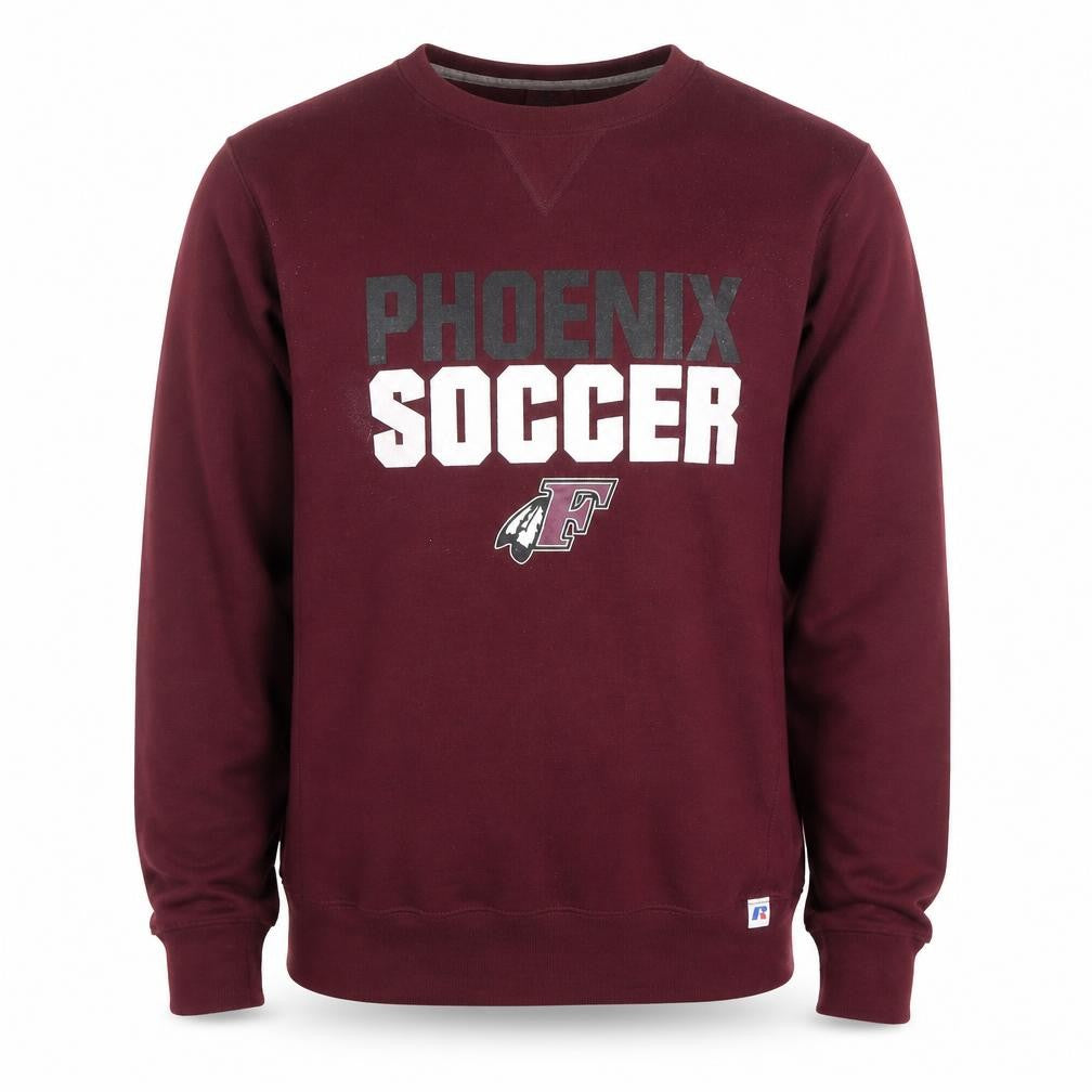 Front view of Russell Athletic Men's Red Small Pullover Sweatshirt Phoenix Soccer