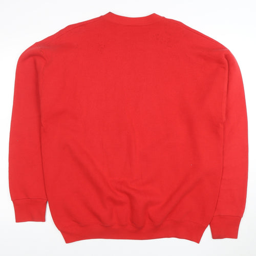 Fruit of the Loom Men’s Red XL Crew Neck Patriotic USA Graphic Sweatshirt