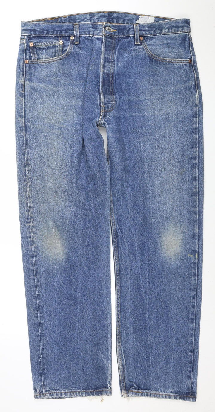 Levi's 501 Men Blue 34x40 Straight Leg Denim Jeans