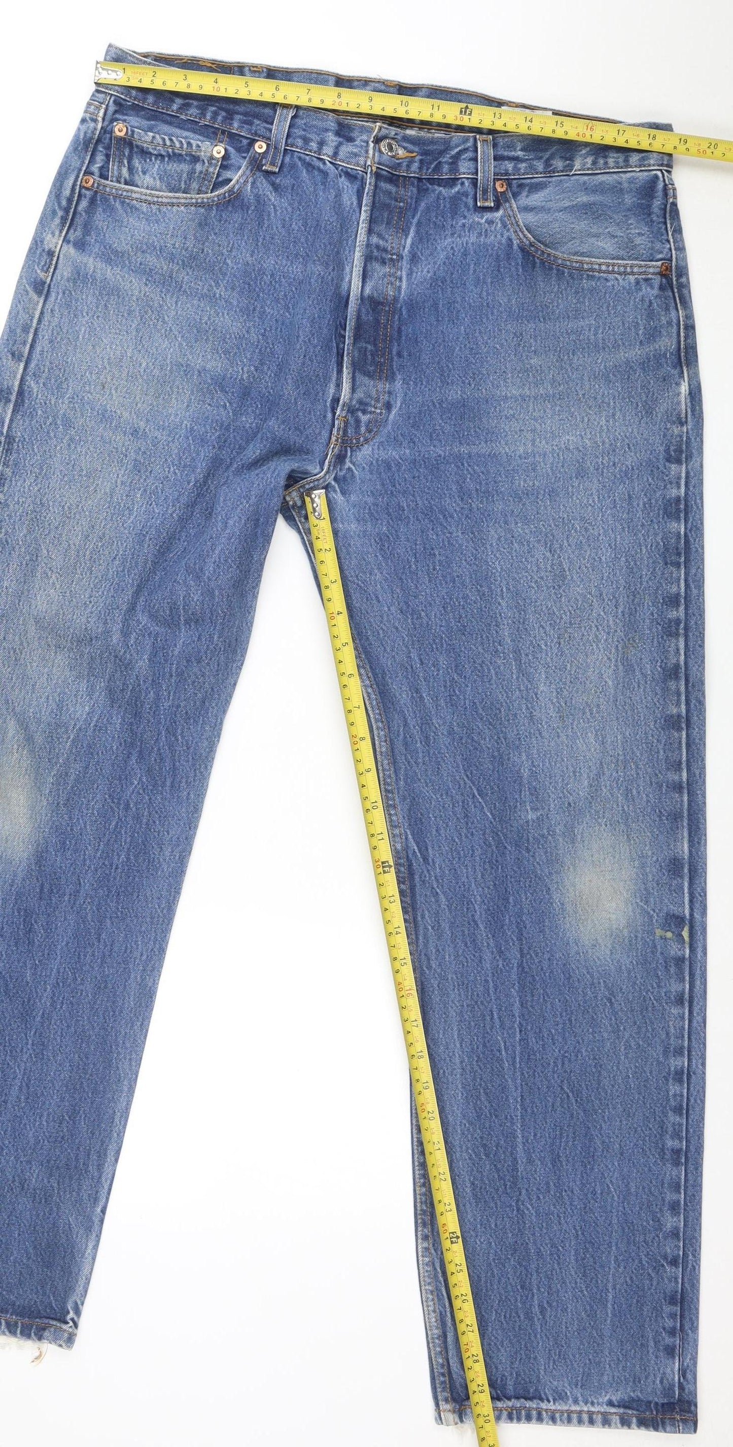 Levi's 501 Men Blue 34x40 Straight Leg Denim Jeans