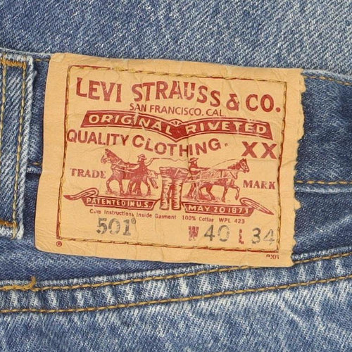 Levi's 501 Men Blue 34x40 Straight Leg Denim Jeans