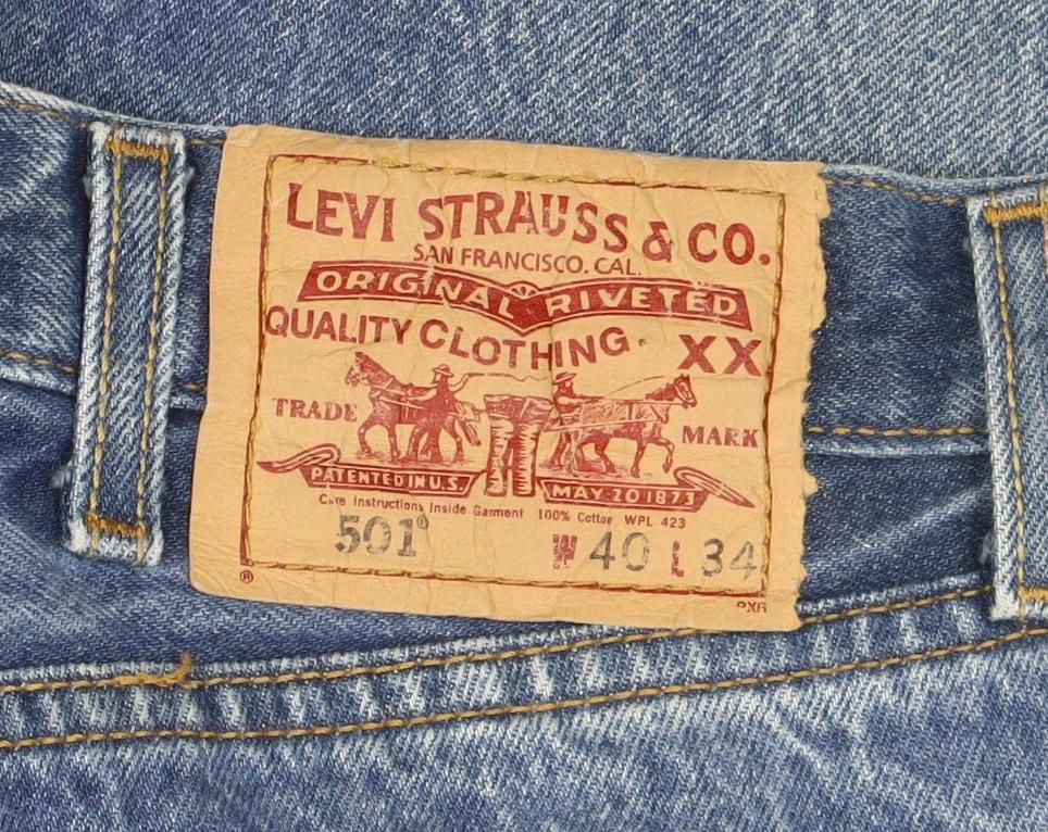 Levi's 501 Men Blue 34x40 Straight Leg Denim Jeans