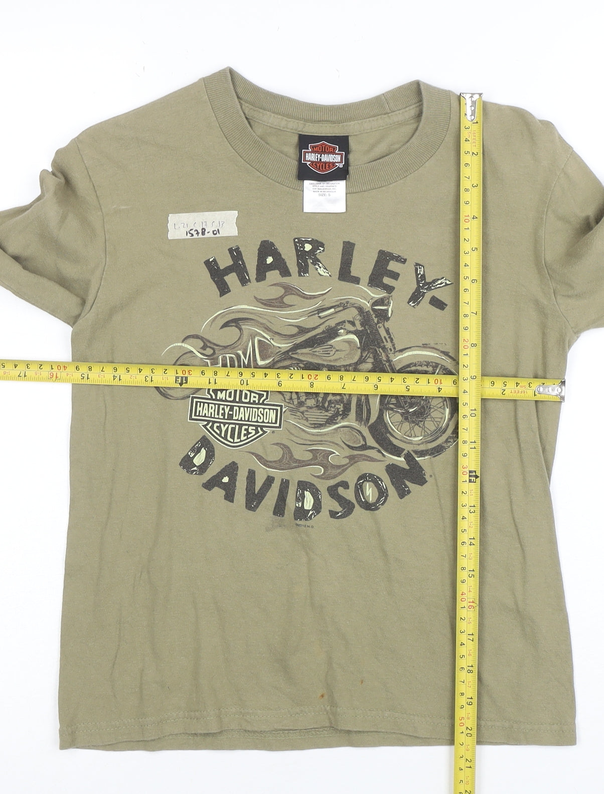 Harley-Davidson Boys Green Long Sleeve Pullover Hoodie Size S 100% Cotton