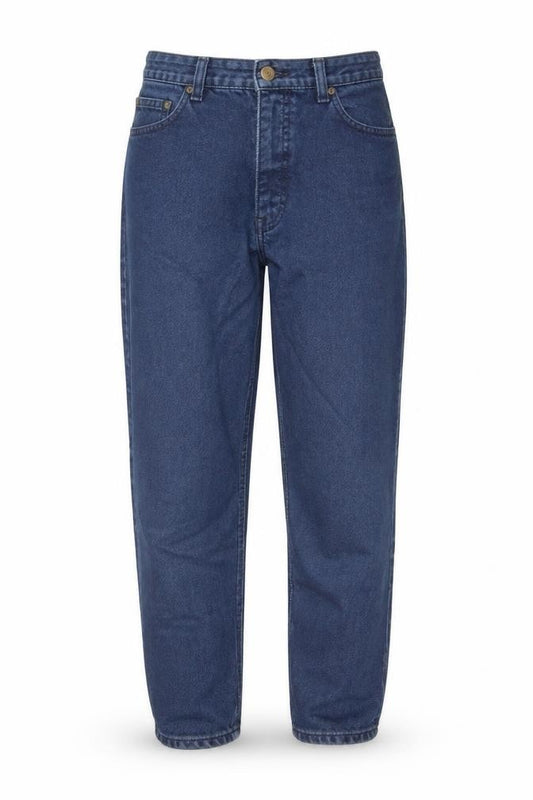 Front view of Lee Women Blue High Waist Straight Leg Vintage Denim Jeans, size 30