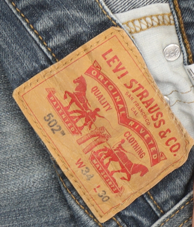 Levi's 502 Men's Blue Regular Fit Straight Denim Jeans W34 L30