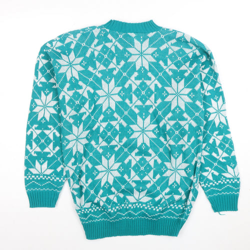Hot Asshers Women’s Blue Fair Isle Pullover Jumper Size L
