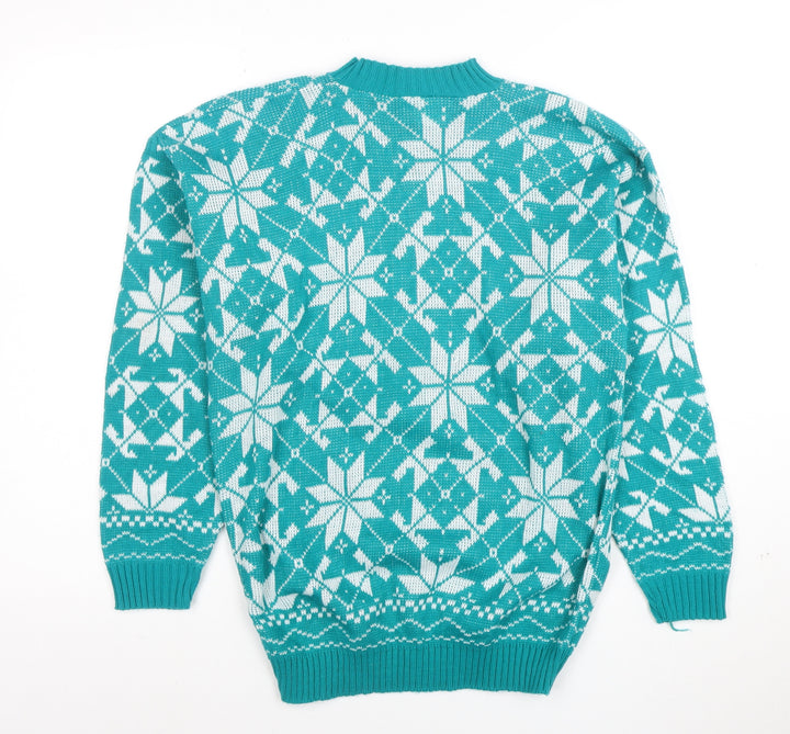 Hot Asshers Women’s Blue Fair Isle Pullover Jumper Size L