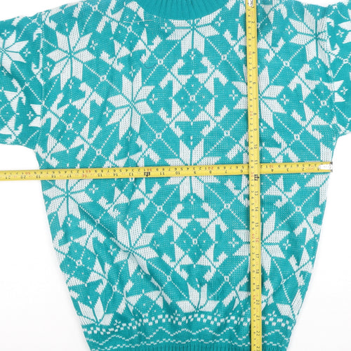 Hot Asshers Women’s Blue Fair Isle Pullover Jumper Size L