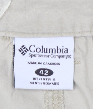 Columbia Men's Beige Cotton Cargo Shorts Size 42 Regular Fit