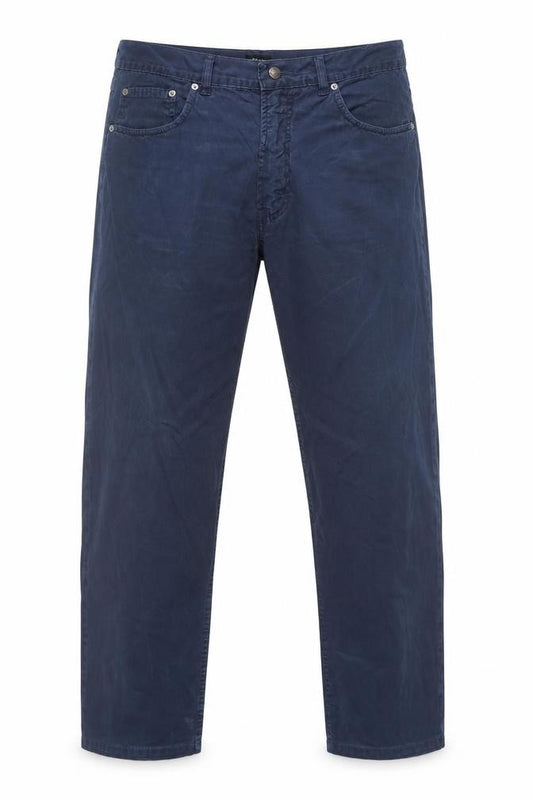 Front view of Hugo Boss Men's Blue Cotton Chino Trousers W35 L Regular Fit
