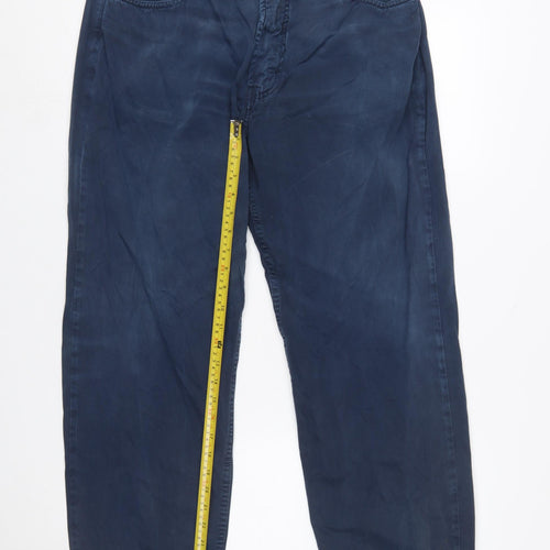 Hugo Boss Men's Blue Cotton Chino Trousers W35 L Regular Fit