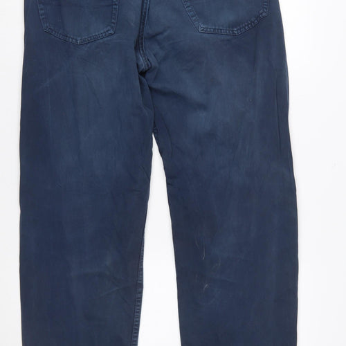 Hugo Boss Men's Blue Cotton Chino Trousers W35 L Regular Fit