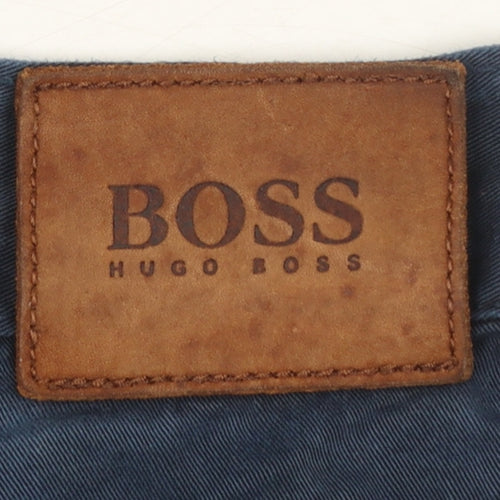 Hugo Boss Men's Blue Cotton Chino Trousers W35 L Regular Fit