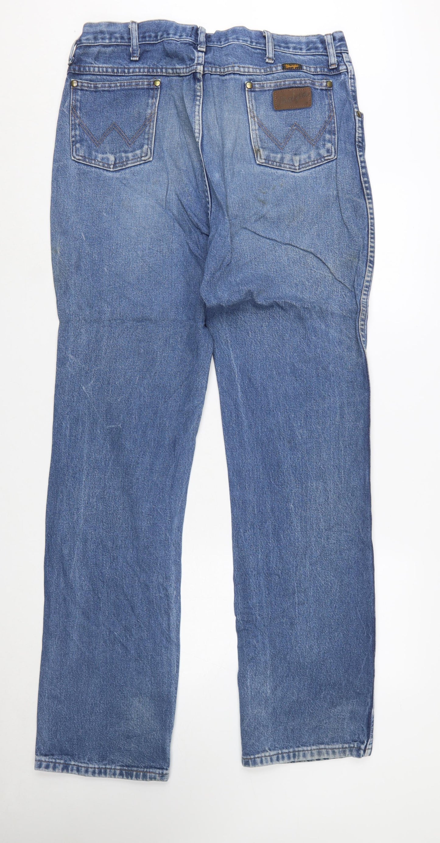 Wrangler Men's Blue 36x36 Slim Fit Straight Leg Denim Jeans