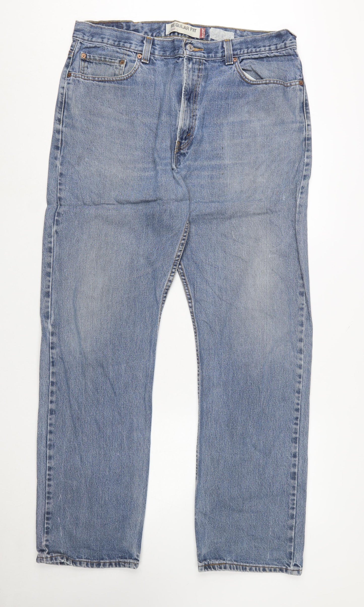Levi's Men's Blue 505 Regular Fit Straight Leg Jeans W38 L34