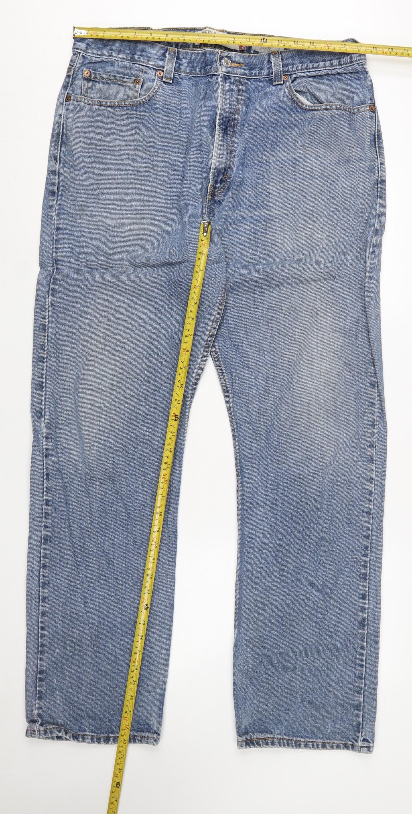 Levi's Men's Blue 505 Regular Fit Straight Leg Jeans W38 L34