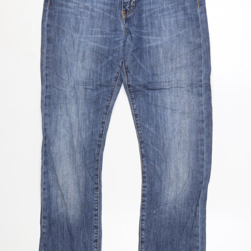 Levi’s Men Blue Straight Denim Jeans W31 L34 Classic Mid Wash