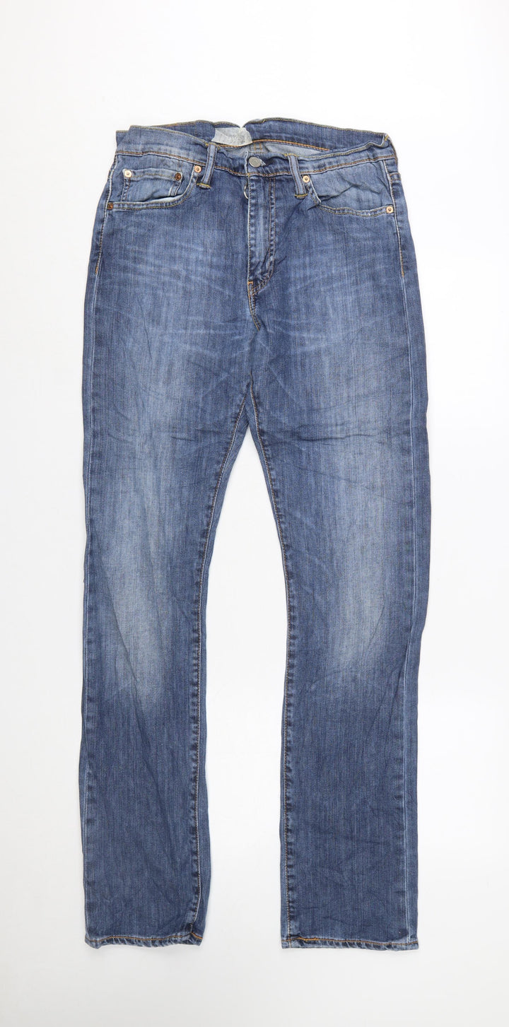 Levi’s Men Blue Straight Denim Jeans W31 L34 Classic Mid Wash