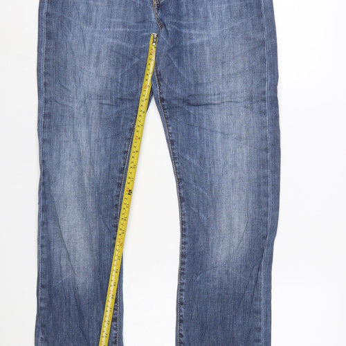 Levi’s Men Blue Straight Denim Jeans W31 L34 Classic Mid Wash