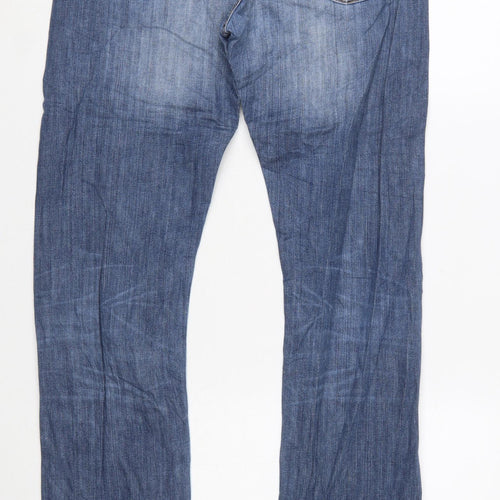 Levi’s Men Blue Straight Denim Jeans W31 L34 Classic Mid Wash