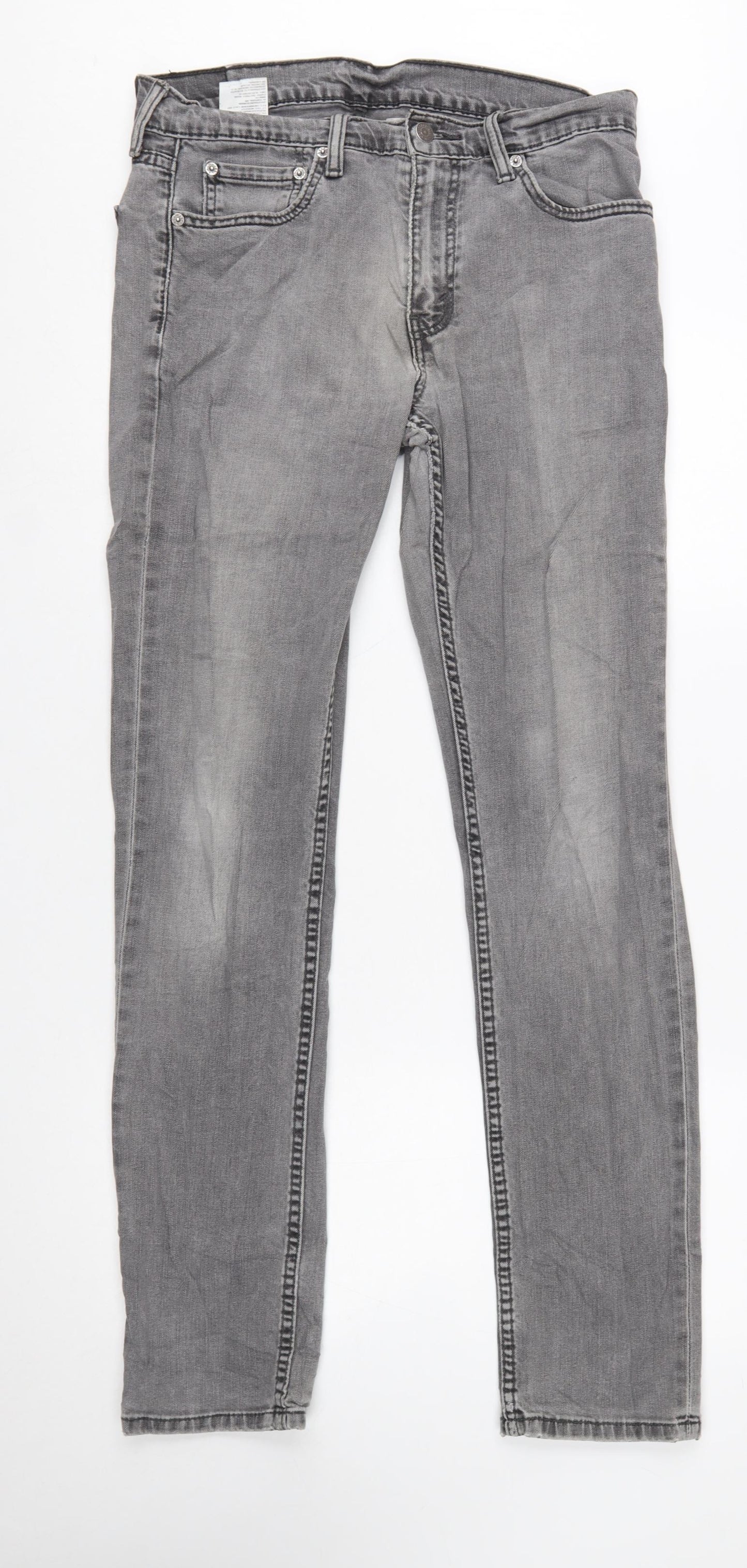 Levi’s 511 Men's Grey Slim Fit Jeans W33 L34 Cotton Denim