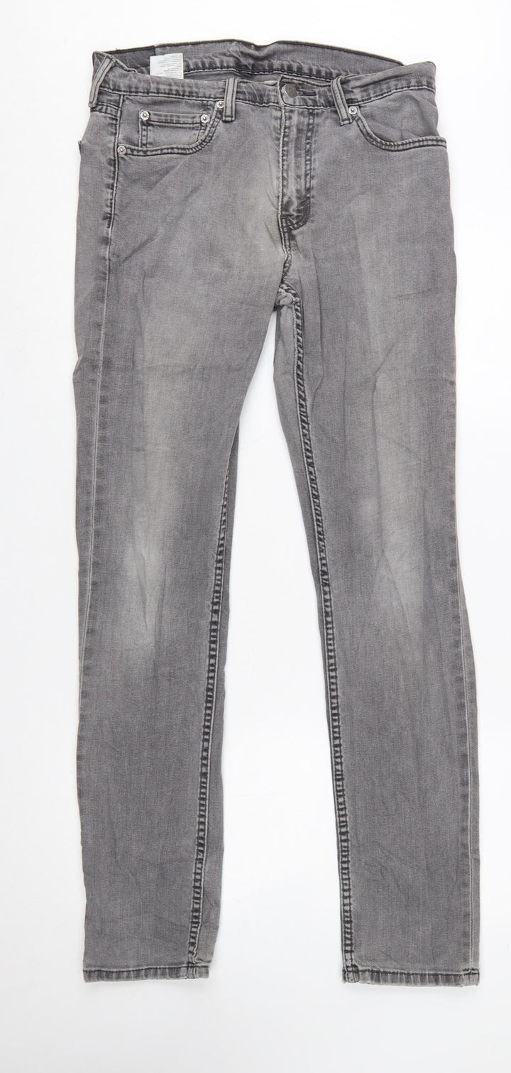 Levi’s 511 Men's Grey Slim Fit Jeans W33 L34 Cotton Denim