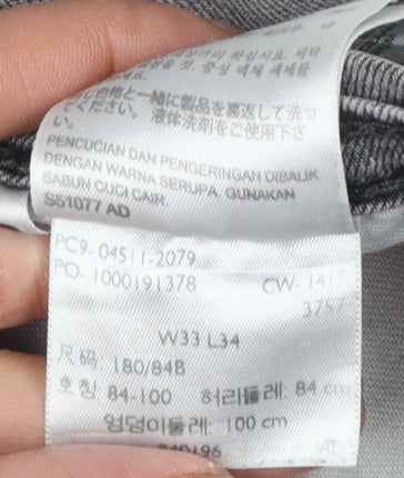 Levi’s 511 Men's Grey Slim Fit Jeans W33 L34 Cotton Denim