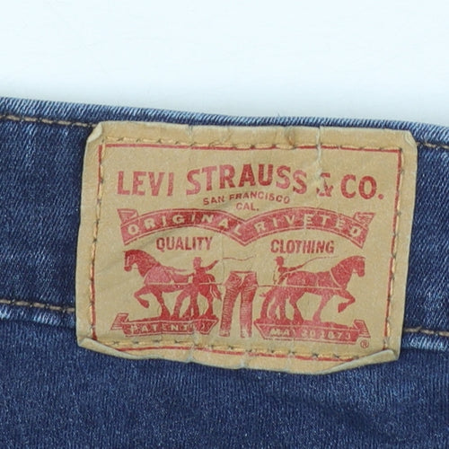 Levi's Women's Blue 711 Skinny Jeans Size 24W Plus Denim Mid Rise