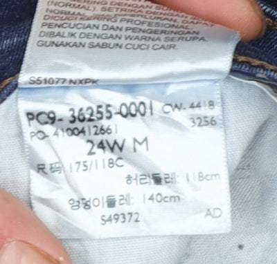 Levi's Women's Blue 711 Skinny Jeans Size 24W Plus Denim Mid Rise