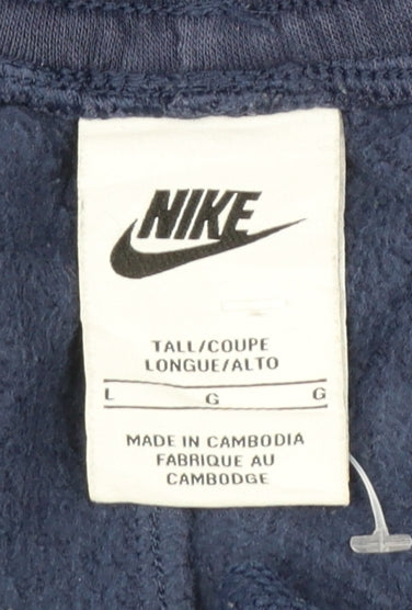 Nike Men's Blue Jogger Trousers L Tall Cotton Blend Casual