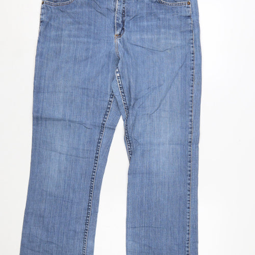 Wrangler Womens Blue Bootcut Stretch Denim Jeans Size 16