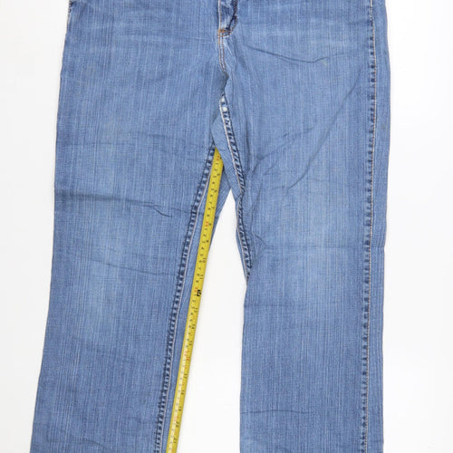 Wrangler Womens Blue Bootcut Stretch Denim Jeans Size 16